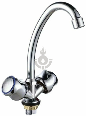 Смеситель для кухни RAINSBERG R6413F двуруч, с высоким изливом, гайка, без подводки [2/20]