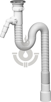 Гофросифон AQUATTRO AQF313 1 1/2"х40/50 1200 мм с отв с/м [1/50]