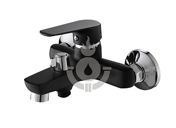 Смеситель для ванны AQUATTRO Q01-3404 одноруч, с коротким изливом 16 см, ручка-пласт,черн мат[1/10]