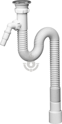 Гофросифон AQUATTRO AQF313 1 1/2"х40/50 1200 мм с отв с/м [1/50]
