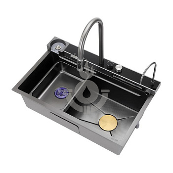 Мойка врезная OUTE многофункциональная прямоугольная T87546Y 745x445x210, нерж.сталь304,графит.[1]